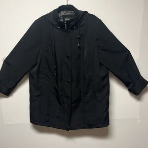 P.A. Original Black Jacket Coat w/ Detachable Hood Size 1X